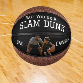 モダンな写真入り Dad, you're a slam dunk! オリジナルグッズを作ろう ミニバスケットボール