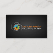 モダンな写真撮影のカメラおよびカラフルシャッター 名刺 (正面)