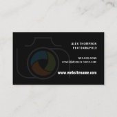 モダンな写真撮影のカメラ色シャッター 名刺 (裏面)