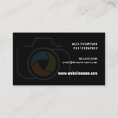 モダンな写真撮影のカメラ色シャッター 名刺 (裏面)