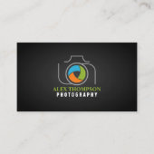 モダンな写真撮影のカメラ色シャッター 名刺 (正面)
