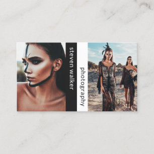 モダンな写真撮影のシンプルな白黒のカメラマン 名刺