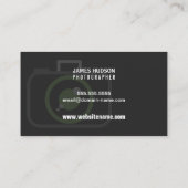 モダンな写真撮影の緑の白い灰色 名刺 (裏面)