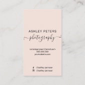 モダンな写真撮影の赤面のピンクの大理石の原稿の写真 名刺 (裏面)
