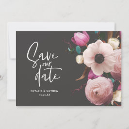 モダンな写真撮影 フラワーの結婚式 Save the Date セーブザデート