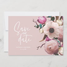 モダンな写真撮影 フラワーの結婚式 Save the Date