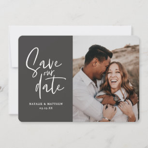 モダンな写真撮影 フラワーの結婚式 Save the Date セーブザデート