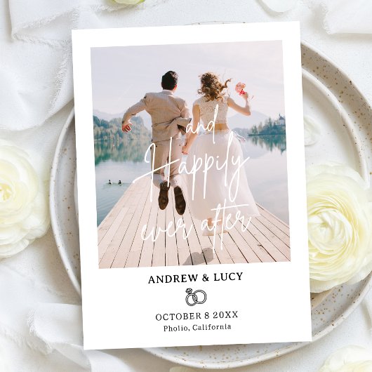 モダンな写真結婚式 案内状