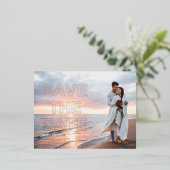 モダンな写真 ウェディング セーブ・ザ・デート 箔招待状ポストカード (立ち正面)