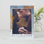 モダンな写真 ダスティーブルー 結婚式のSave the Date セーブザデート (スタンド正面)