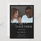 モダンな写真 白黒 シンプルな結婚式 セーブザデート (正面)