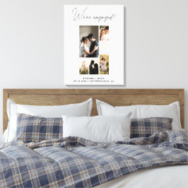 モダンな写真 私たちは婚約しました 婚約のお祝い キャンバスプリント