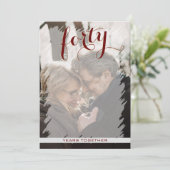 モダンな写真 40周年結婚記念日 招待状 (スタンド正面)