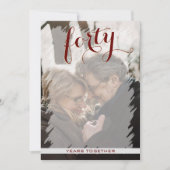 モダンな写真 40周年 結婚記念日 招待状 (正面)