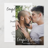 モダンな写真 LGBTQ カップルシャワー 招待状 (正面/裏面)