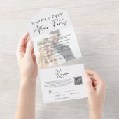 モダンな写真QRコード結婚式の披露宴 オールインワン招待状 (貼ってはがせる)