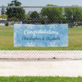 モダンな冬のお祝い 婚約 結婚 横断幕 (インサイチュ)