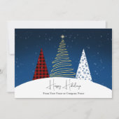 モダンな冬のホリデー ツリー ビジネス ホリデー シーズンカード (正面)