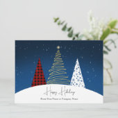 モダンな冬のホリデー ツリー ビジネス ホリデー シーズンカード (スタンド正面)