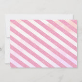 モダンな冬のワンダーランド ピンクガール 1歳の誕生日 招待状 (裏面)