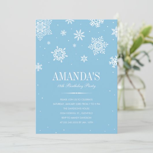 モダンな冬の不思議の国の招待状 招待状 (スタンド正面)