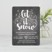 モダンな冬の招待状デザイン「Let it Snow」 招待状 (スタンド正面)