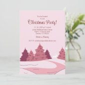 モダンな冬の森のクリスマス パーティー 招待状 (スタンド正面)