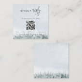 モダンな冬の森の結婚式RSVPカード エンクロージャーカード (正面/裏面)
