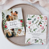 モダンな冬の植物カスタムメッセージ写真 シーズンカード