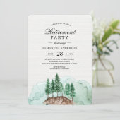 モダンな冬の水彩画 フォレストグリーン 自然の招待状 招待状 (スタンド正面)