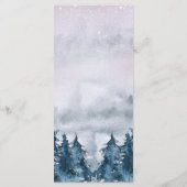 モダンな冬の水彩画 フォレスト ブルー メニュー (裏面)
