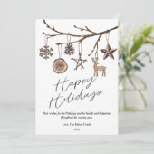 モダンな冬の素朴な松の木のフラット シーズンカード (スタンド正面)