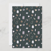 モダンな冬の素朴な松の木のフラット シーズンカード (裏面)