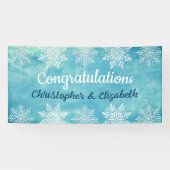 モダンな冬の結婚おめでとうエンゲージメントウェディング 横断幕 (横)