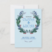 モダンな冬の結婚式招待状 出欠カード (裏面)