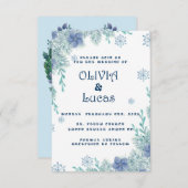 モダンな冬の結婚式招待状 出欠カード (正面/裏面)