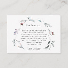 モダンな冬の葉のクリスマスウェディングの詳細 エンクロージャーカード