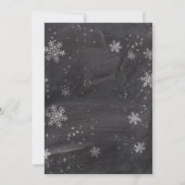 モダンな冬の雪の結晶 黒板 ウェディング 招待状 (裏面)