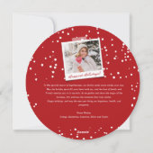 モダンな冬の雪片の正方形の休日の写真カード シーズンカード (裏面)