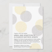 モダンな凸版印刷のスタイルの円の結婚式招待状 招待状 (正面)