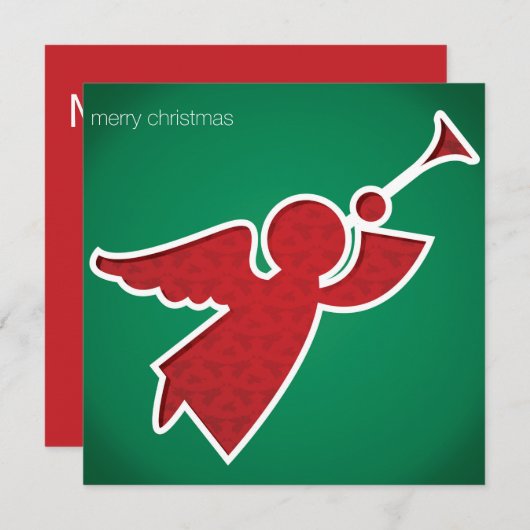 モダンな切り抜き天使 招待状 (正面/裏面)