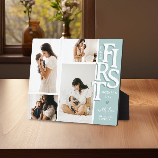 モダンな初めての母の日写真コラージュ記念品 フォトプラーク