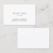 モダンな創造的デザインの粋で白い平野をきれいにします 名刺 (正面/裏面)