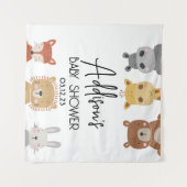 モダンな動物の赤ちゃんのシャワーポスター タペストリー (正面(横))