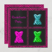 モダンな動物柄のバチェロレッテパーティー招待状 招待状 (正面/裏面)