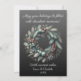 モダンな北欧スタイルの花輪、灰色の背景に シーズンカード