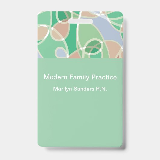 モダンな医師向けオフィスIDカード バッジ (正面)