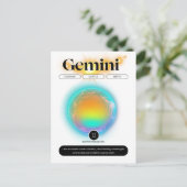 モダンな十二星座の双子座の名言 エア・エレメント ポストカード (スタンド正面)