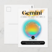 モダンな十二星座の双子座の名言 エア・エレメント ポストカード (正面/裏面)