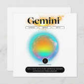 モダンな十二星座の双子座の名言 エア・エレメント 招待状 (正面/裏面)